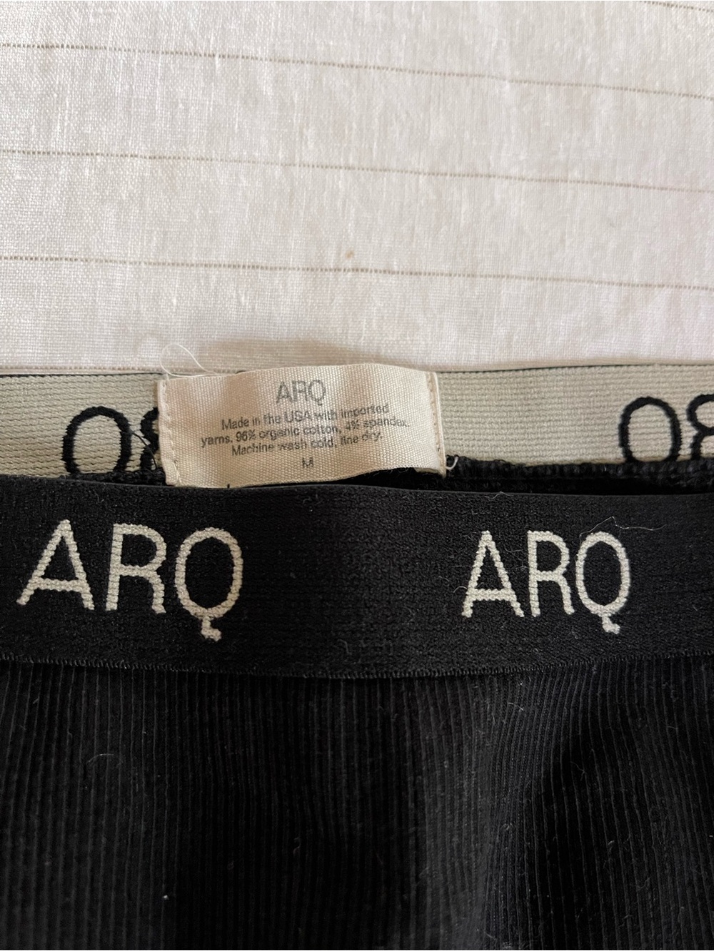 ARQ Black Ribbed High-Waist Logo Shorts - Picture 2 of 2